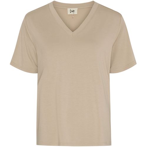 Toppar - Gritt v-neck t-shirt – Sand